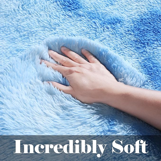 ONASAR Area Rugs for Bedroom Living Room, Fluffy Fuzzy Shag Shaggy 4x6 Bedside - Image 2