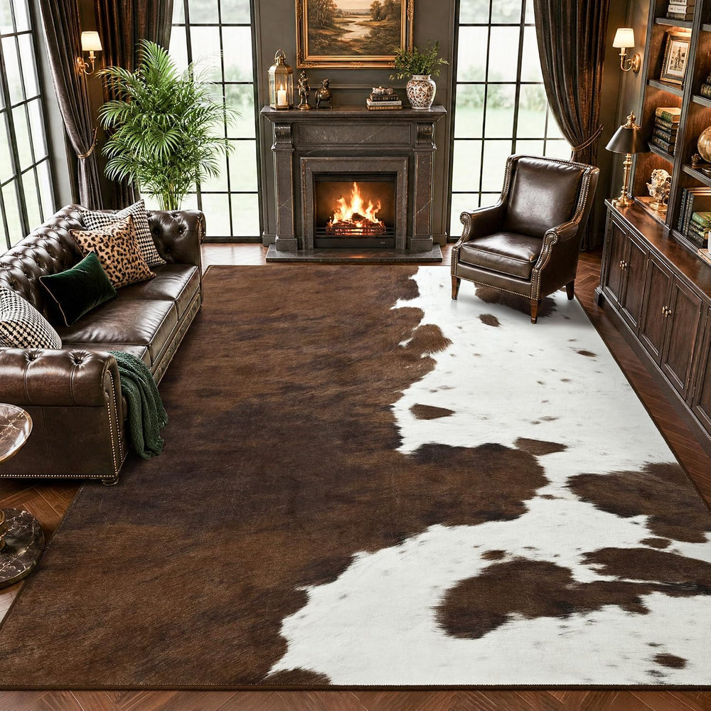 Foxmas 4x6 Cow Print Rugs for Living Room Bedroom