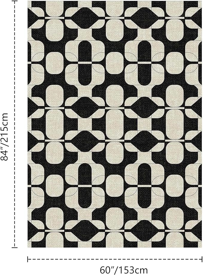 Latte&Fog 5x7 Area Rugs for Living Room Bedroom, Boho Non Slip Low Pile Carpet - Image 2