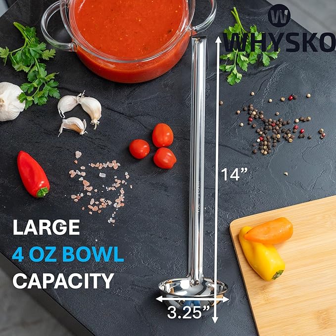 Whysko Soup Ladles Stainless Steel, Rustproof Heat-Resistant Materials - Image 2
