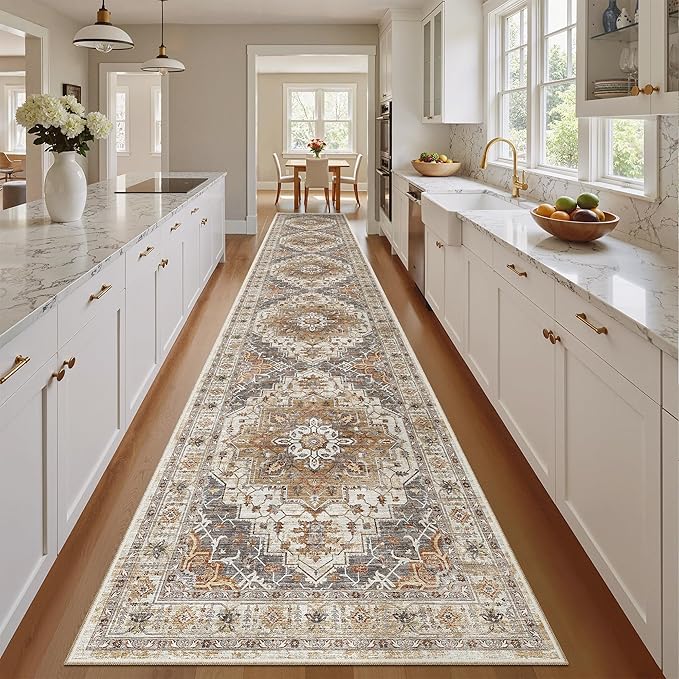 Madane Hallway Runner Rug 2'6''x14', Non Slip Vintage Runners - Image 5