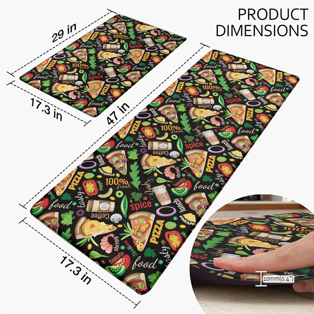 Kitchen Rugs for Floor 2 Pcs Memory Foam Padded Anti Fatigue Kitchen Mat