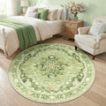 RELEANY Area Rugs 5ft Washable Non-Slip, Floral Vintage Distress Print Pattern by RELEANY