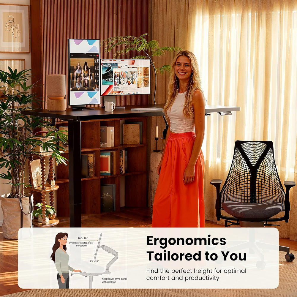 ErGear Height Adjustable Electric Standing Desk, 48 x 24 Inches Sit Stand up ...