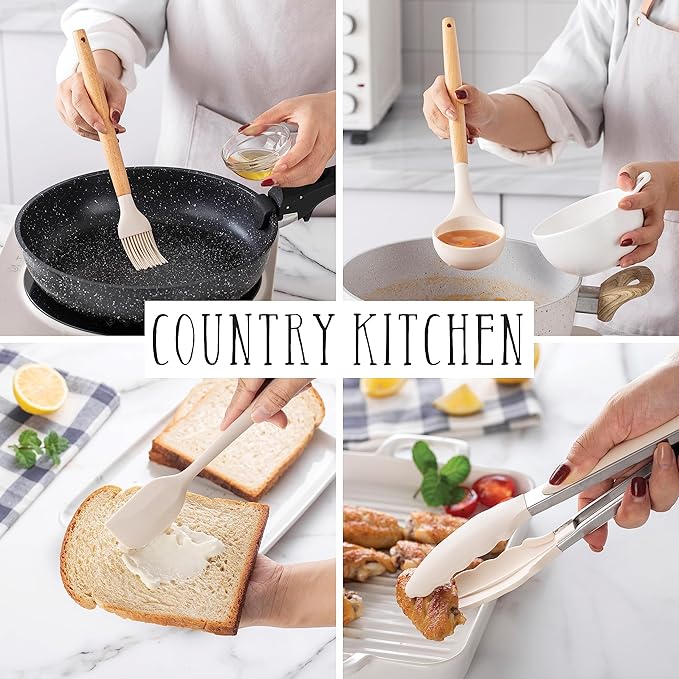 Country Kitchen Non Stick Silicone Utensil Set - Image 4