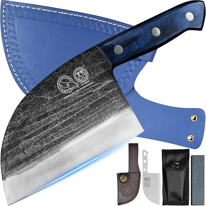 XYJ Authentic Since 1986, Ancient Forged Butcher Knives, Serbian Chef Knife by XYJ