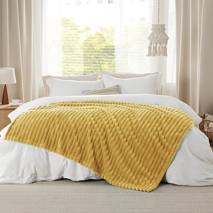 Bedsure GentleSoft Yellow Throw Blanket - Image 6
