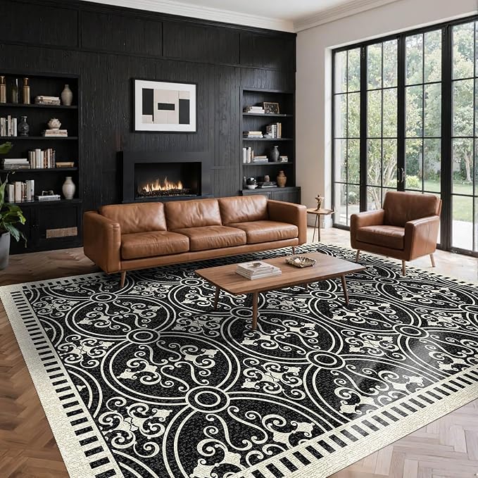 Latte&Fog 6x9 Area Rugs for Living Room Bedroom, Large Vintage Washable Rug - Image 9