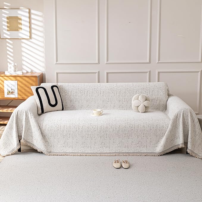 Boho Chenille Couch Cover for Dogs, Non Slip Sofa Cover, Couch Slipcover Covers by KaviKon