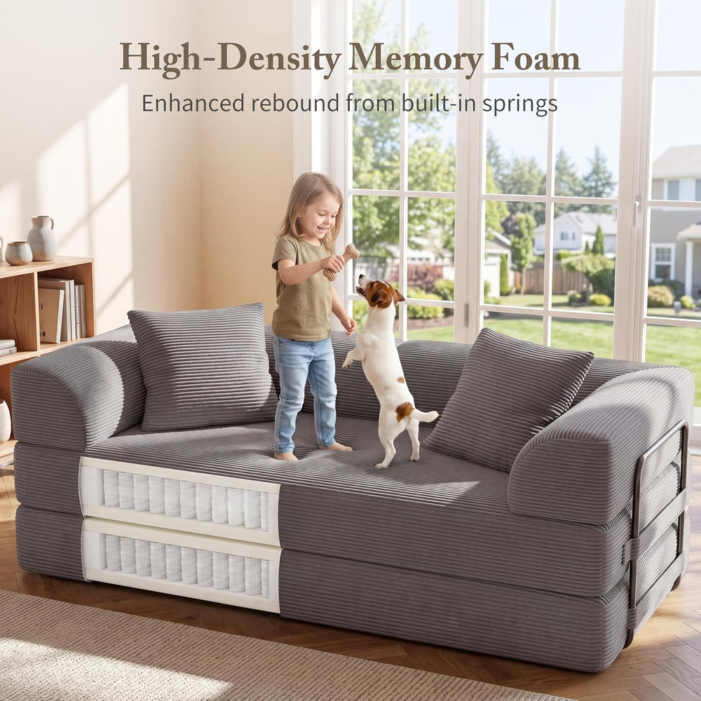 Cloud Boneless Couch Futon Sofa Bed, 5-in-1 Convertible Sofa Bed Pull Out Cou...