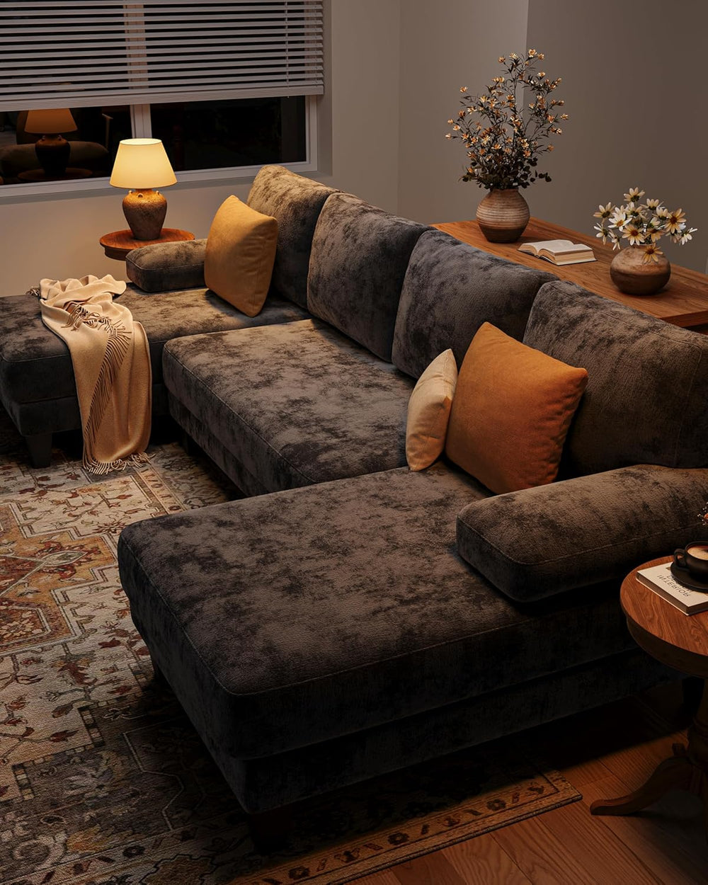 U-Shaped Sectional Couches for Living Room | 112 Inch Modern Sectional Couch ...