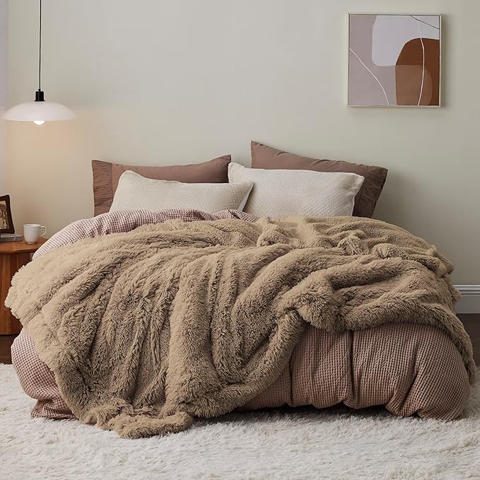 Bedsure GentleSoft Fluffy Brown King Size Blanket by BEDSURE