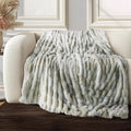 Ultra Soft Cozy Faux Fur Throw Blanket, Fuzzy Plush Thick Fur Blanket, Oversize by blunique