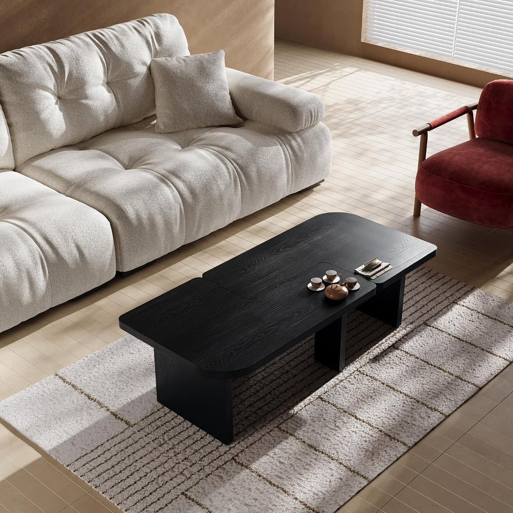 KEVINSPACE 2-Piece Modern Farmhouse Living Room Coffee Table Set,MDF Mid Cent...