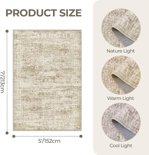 5x7 Area Rugs, Ultra-Thin Washable Rugs - Image 2
