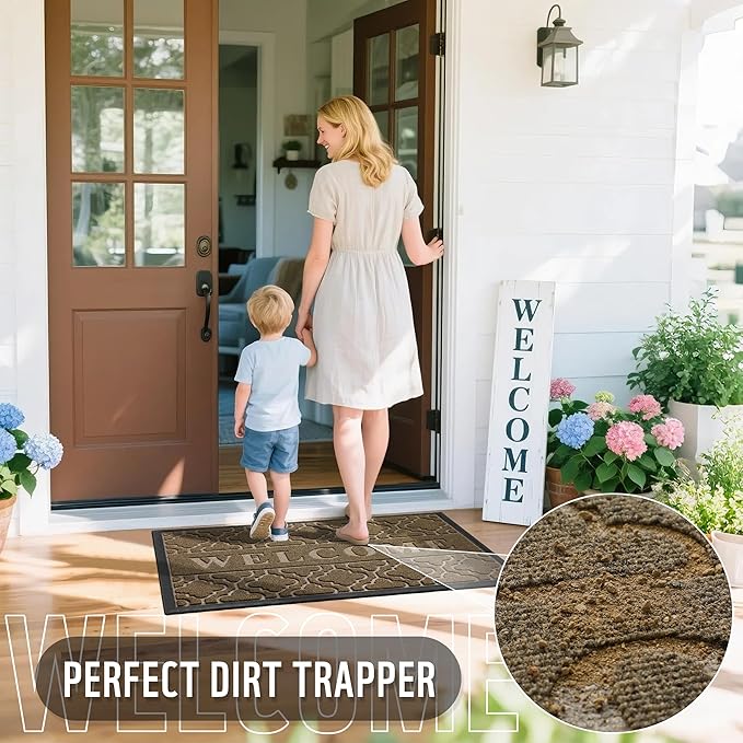 Yimobra Welcome Mat Outdoor Indoor, All-Season Waterproof Front Door Mat - Image 4