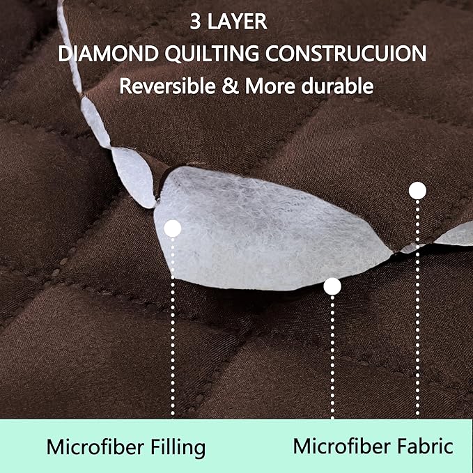Reversible Couch Cover for 3 Cushion Couch Sofa Cover Washable for Pet Friendly - Image 3