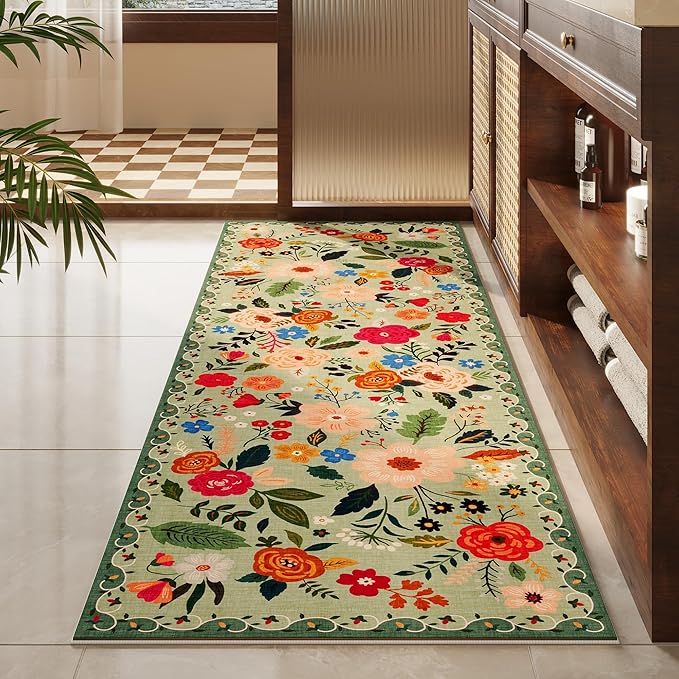 Rugcomf Runner Rug for Hallways Kitchen Rug Non Slip 2'6''x8' Washable Runner - Image 8