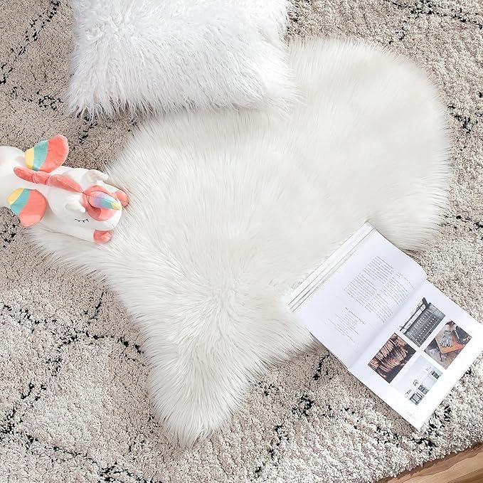 MIULEE Luxury Super Soft Fluffy Area Rug Faux Fur Sheepskin Rug Decorative - Image 5