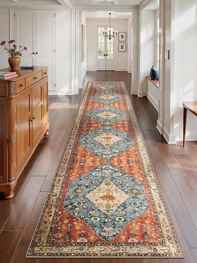 SERISSA Runner Rug for Hallways, Extra Long Boho Rug Ultra Soft Vintage Tribal by SERISSAHomeDecorCollection