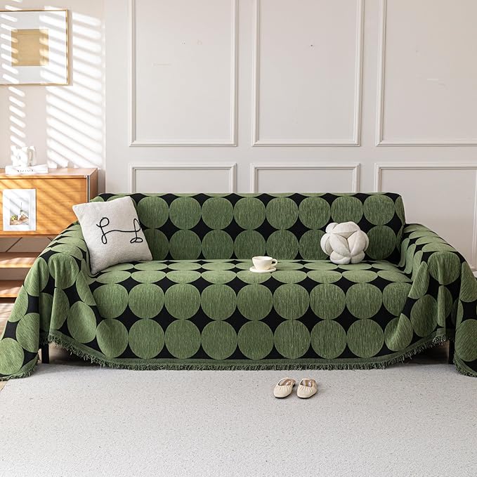 Boho Chenille Couch Cover for Dogs, Non Slip Sofa Cover, Couch Slipcover Covers by KaviKon