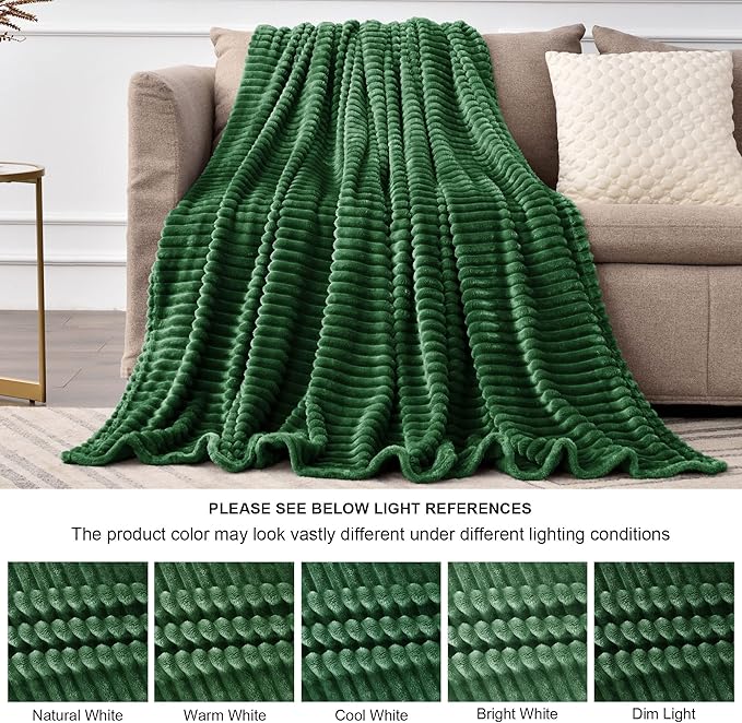 BEDELITE Fleece Blanket Twin Size – 3D Ribbed Jacquard Soft and Warm Decorative - Image 7