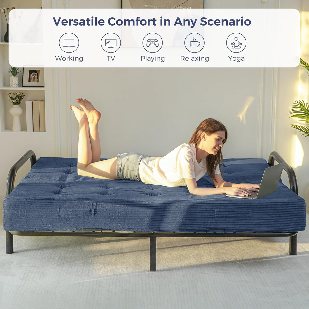 MAXYOYO Foldable Mattress, 8-Inch Tufted Futon Mattress with Handles