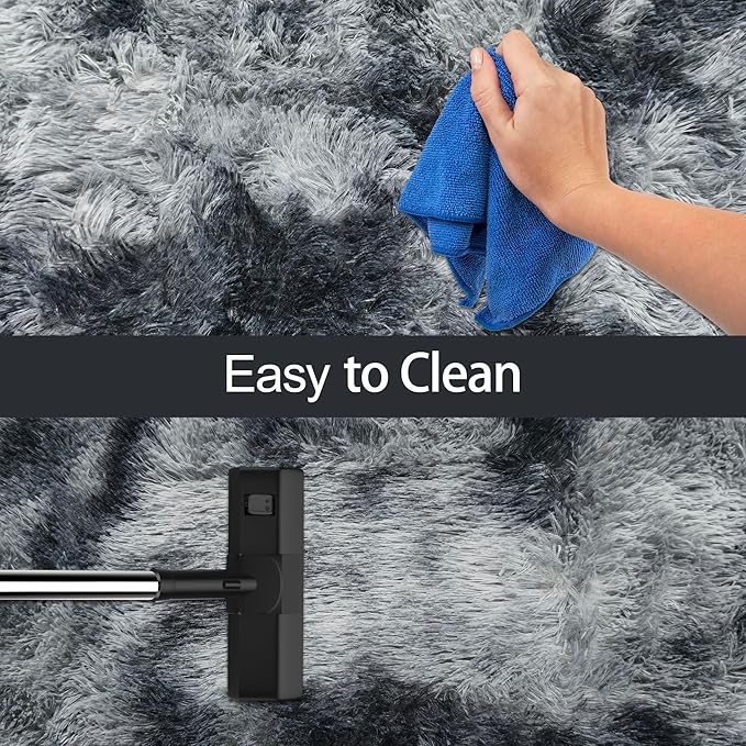 Tie-Dyed Dark Grey 2x6 Machine Washable Runner Rugs - Image 7