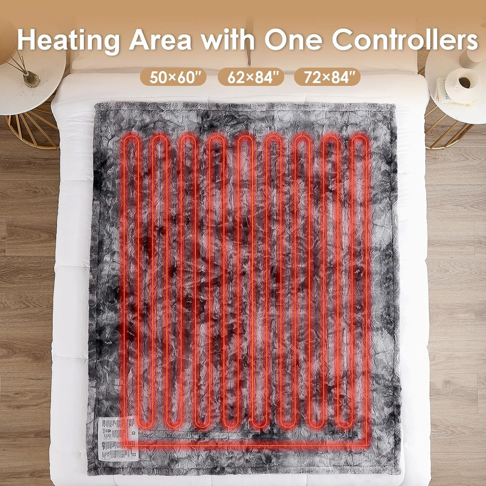 EHEYCIGA Electric Heated Throw Blanket 50"x60", Faux Fur & Sher...