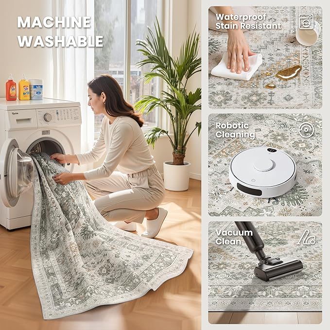 zesthome 8x10 Area Rugs for Living Room, Non-Slip Backing Washable Rugs - Image 5