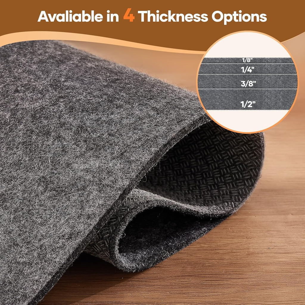 Veken Non Slip Cushioned Rug Pad Gripper, Felt and Silicone Backing, 3 x 8 Ft, 1/4" Thick Runner Carpet Liner Protector Mat for Area Rugs and Hardwood Floors, Keep Rugs Safe and in Place