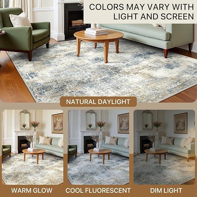 Area Rugs 6x9 for Living Room Bedroom, Modern Abstract Machine Washable Rug - Image 7