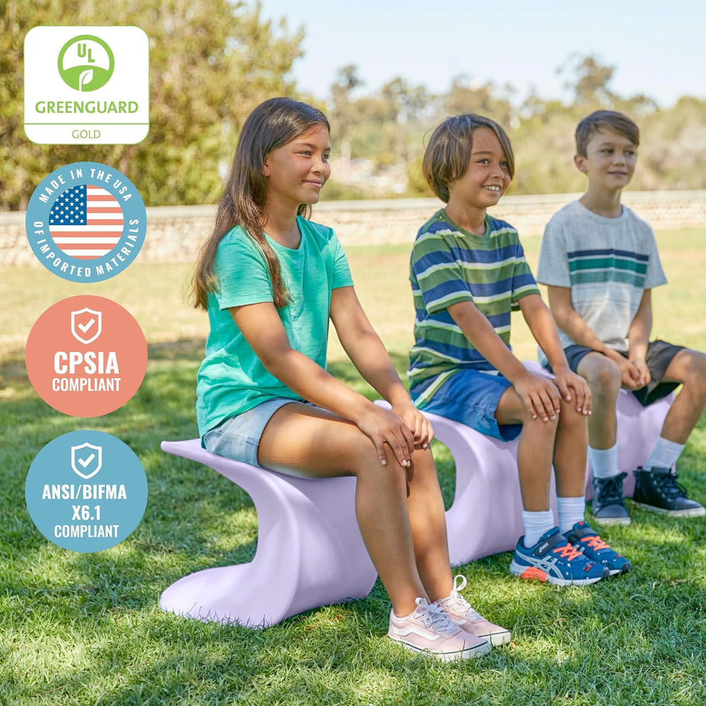 ECR4Kids Wave Seat Perch Stool, 14in - 15.1in Seat Height, Flexible Seating, ...