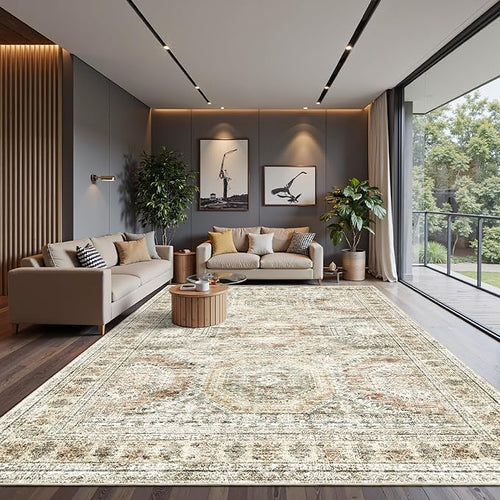 10x14 Area Rugs for Living Room, Non Slip Machine Washable Vintage Rugs - Image 2