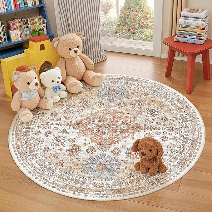 zesthome Washable Round Rug - 5ft Ultra-Thin Circle Area Rugs by Zesthome