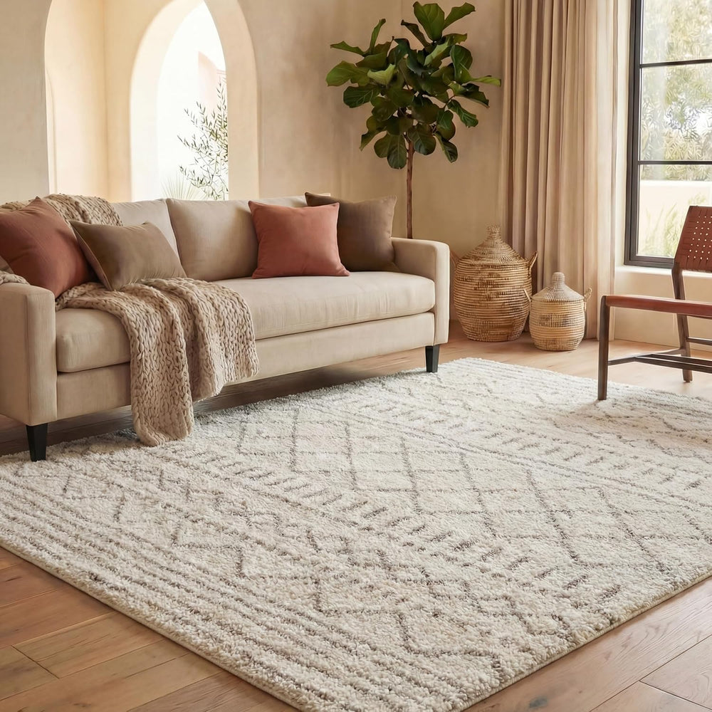 SAFAVIEH Arizona Shag Rug 6'7"x9'2", Soft Plush Boho Ivory ...