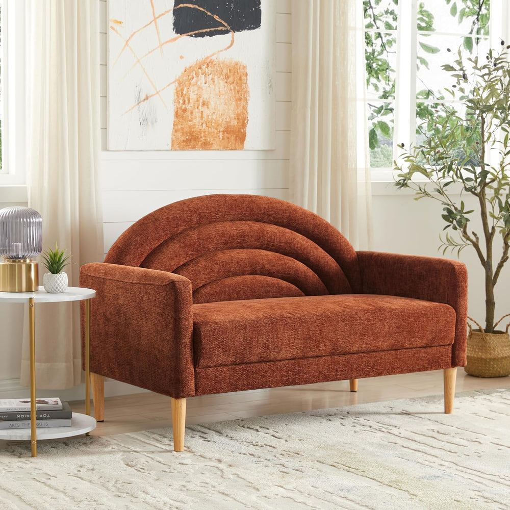 49" Small Loveseat Sofa for Small Spaces, Office Couch, Ocher Orange