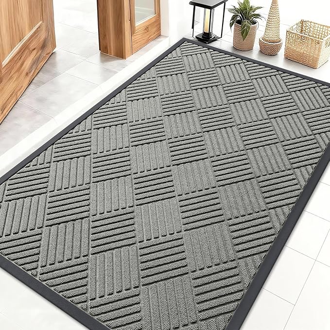 OLANLY Front Door Mat Outside Entrance 47x32, Heavy Duty Sturdy Natural Rubber by OLANLY