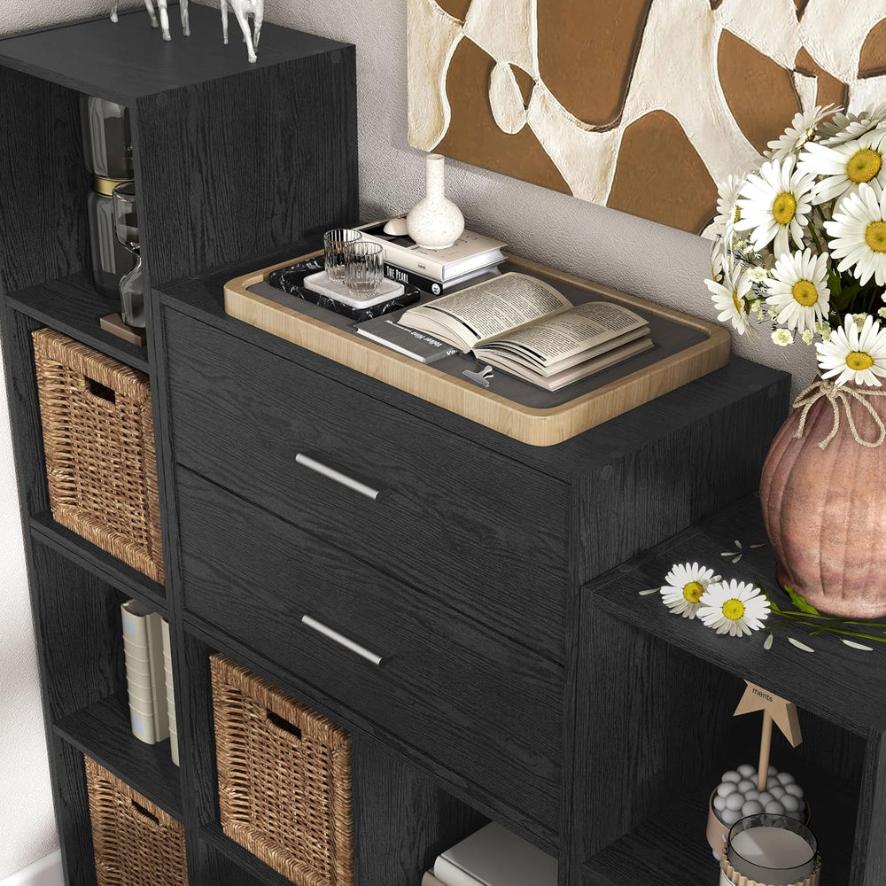 Homes: Inside + Out Apexa 2-Drawer Wooden Stackable Storage Drawers, Small Fo...
