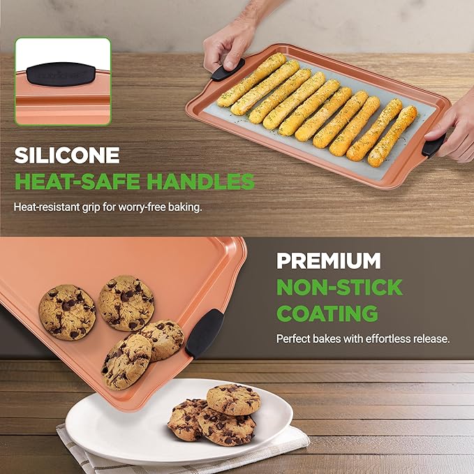 NutriChef 5‑Piece Non‑Stick Bakeware Set – Premium Carbon Steel Baking Pans Set - Image 6