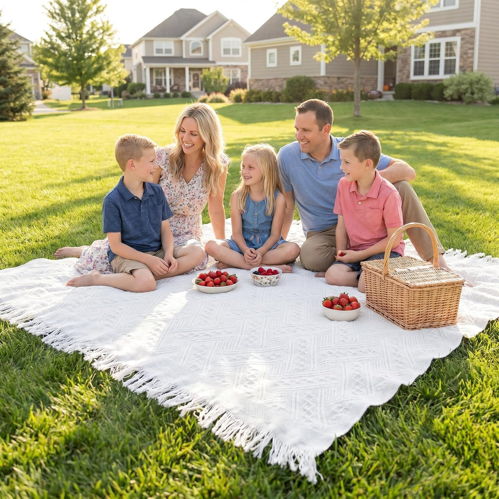 70x70 Bohemian Picnic Mat Extra Large, Sand Proof Outdoor Camping Blanket Mac...