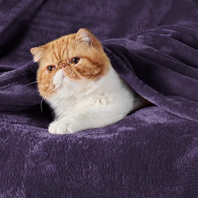 Bedsure Fleece Blanket Twin Blanket Purple - Image 2