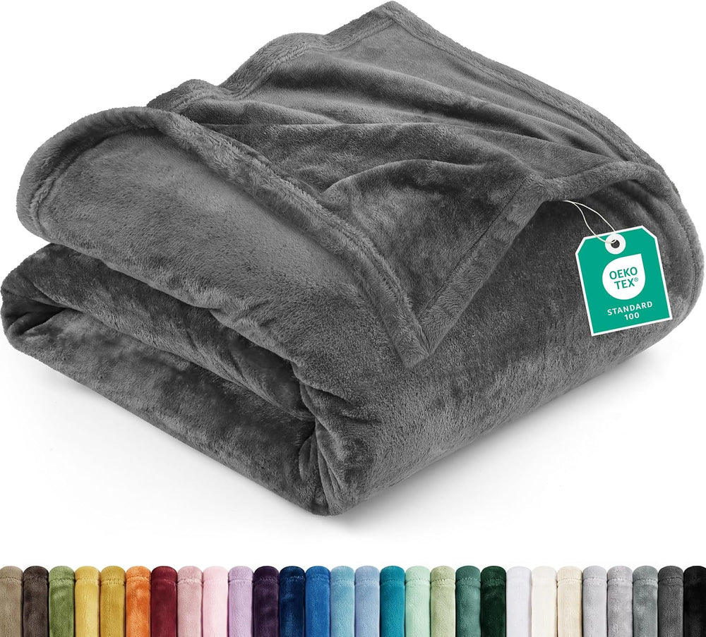 Utopia Bedding Fleece Bed Blanket California King Size Grey (102x96 Inch)
