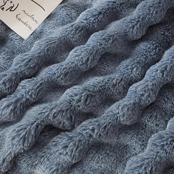 COOVA Faux Fur Throw Blanket for Couch, Cozy Soft and Fuzzy Plush Rabbit Fur - Image 5