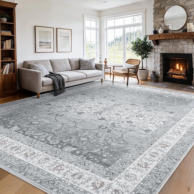 AMADA HOMEFURNISHING 8x10 Area Rugs, Washable Living Room Rug by AMADAHOMEFURNISHING