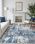 Latte&Fog 8x10 Area Rugs for Living Room, Large Blue Modern Abstract Washable by LatteFog