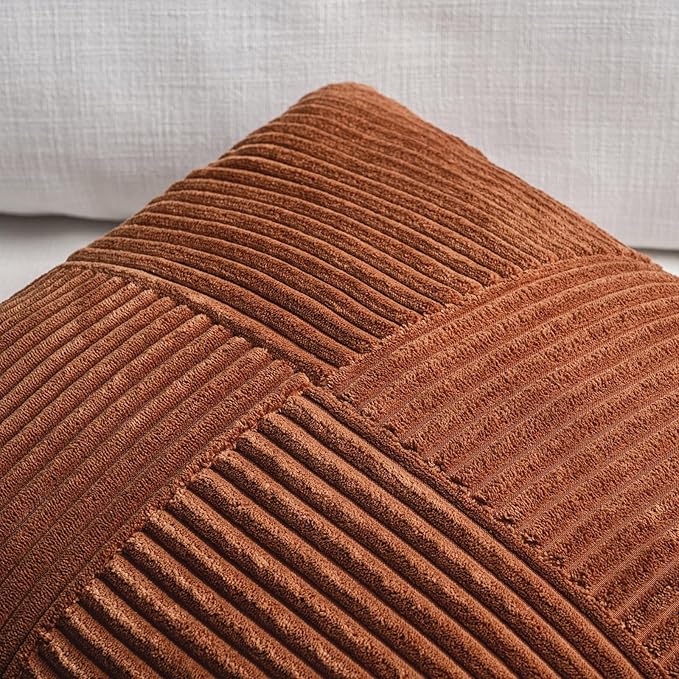 Fancy Homi 2 Packs Rust Lumbar Decorative Throw Pillow Covers 20x28 Inch - Image 3