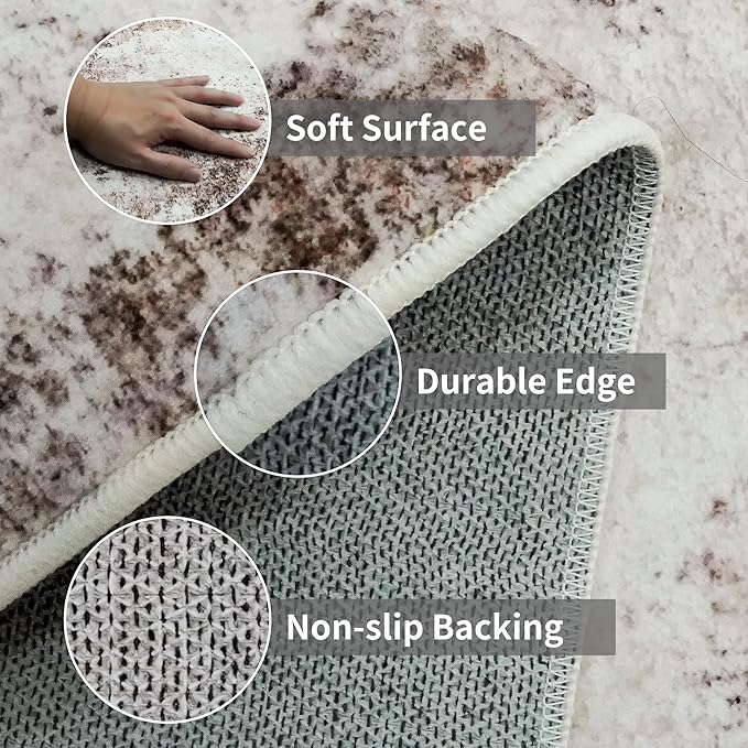3x10 Washable Runner Rug for Hallway: Non Slip Runners Rugs Easy-to-Clean - Image 5