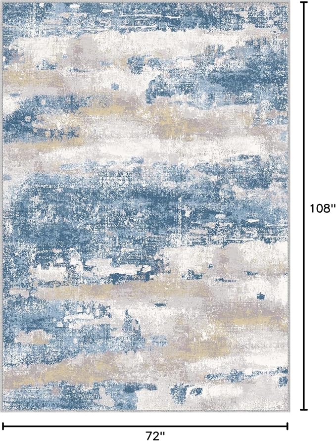 Area Rugs 6x9 for Living Room Bedroom, Modern Abstract Machine Washable Soft - Image 2