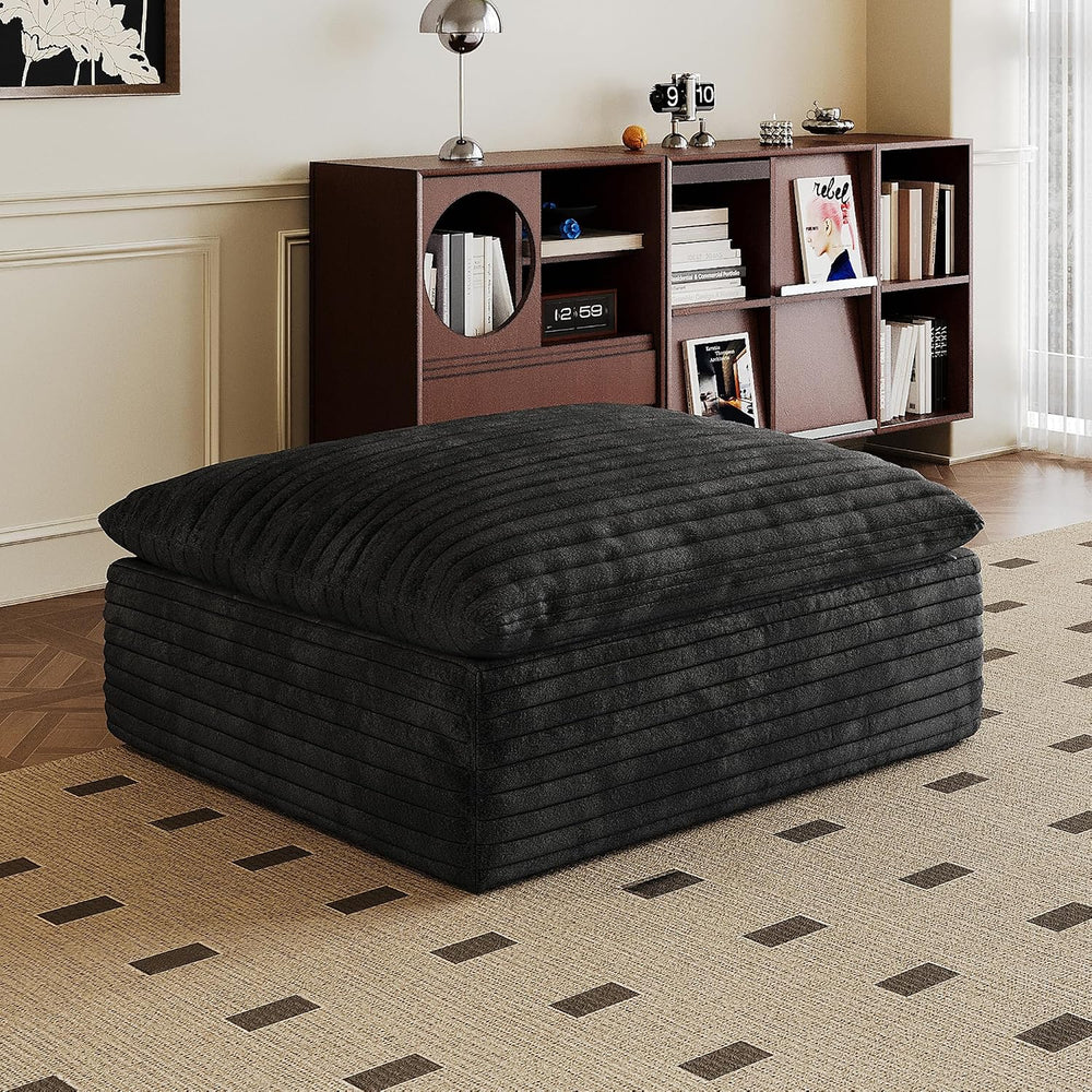 39.4" Ottoman Seat, Corduroy Upholstered Deep Seat, Comfy Cloud Couch wi...
